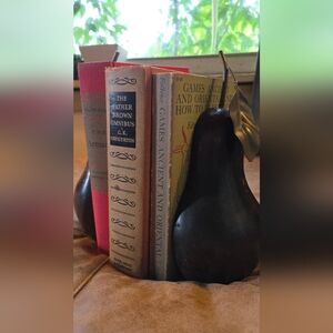Pair of Decorative Brown Pear Bookend